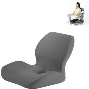 Memory Foam Seat Cushion and Lumbar Support Pillow Set - Orthopedic Coccyx Pad for Office Chair, Car, Truck - Ergonomic Pain Relief for Back, Tailbone, Sciatica - Ideal for Wheelchair and Home Use
