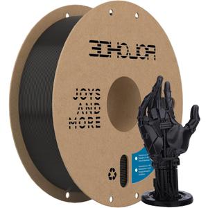 3DHoJor Update Basic PETG Filament 1.75mm, PETG 3D Printer Filament, 2.2 LBS (1KG) Cardboard Spool, Fit Most FDM 3D Printer, Black