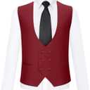 Boys Formal Suit Vest Double Breasted Solid Wedding Vest for Boys (2, Light Burgundy)