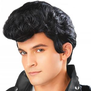 Seasons 50's Greasers Style Black Wig, 3 inches Novelty Rock Star Cosplay Accessory for Adult