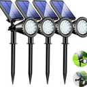 KEV 800 Lumens Solar Spot Lights Outdoor,18 LEDs Solar Flood Lights with 2 Modes &Adjustable &IPX65 Waterproof,Solar Spotlight for Driveway/Backyard/Patio Landscape/Tree/Garage(Cool White, 4 Pack)