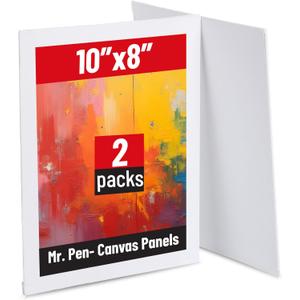 Mr. Pen- Canvas Panels, 2 Pack, 8x10 Inch, Triple Primed for Oil & Acrylic Paints, Canvas Boards for Painting, Painting, Drawing & Art Supplies, Blank Canvas for Painting, 3mm Thickness (8x10 Inches, 2 Pack)
