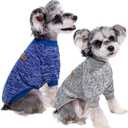 2 Pack Dog Sweaters for Small Dogs - Warm Winter Puppy Sweaters Cute Soft Dog Clothes Outfit Pet Costume for Boy Girl Doggie, Cat, Bulldog Pug Yorkie Kitten Chihuahua (Dark Blue, Grey)