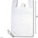 200 Large Plastic Grocery T-Shirt Bags - Plain White 12" x 6" x 21"