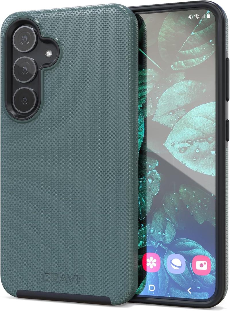 Crave for Samsung Galaxy S24 Case, Shockproof Protection Dual Layer Case for Samsung Galaxy S24 (6.2 inch) - Forest Green