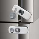 10Pack Child Proof Refrigerator Lock, Fridge Locks for Kids,with Adhesive,Child Safety Locks for Doors, RV Refrigerator, Oven Lock Child Safety Baby Cabinet Locks (Light Gray,10 Count (Pack of 1))