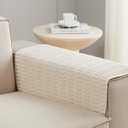 Sofa Arm Covers Couch Arm Covers, 2pcs Chair Armrest Cover Non-Slip Armchair Slipcovers for Sofa Couch (Cream White, 22x26 inch)