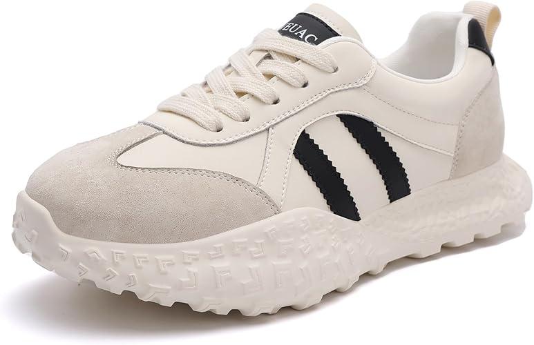 Platform Fashion Sneakers for Women Suede Patchwork Casual Lace Up Tennis Shoes Comfortable Non-Slip Women Walking Shoes Size 41