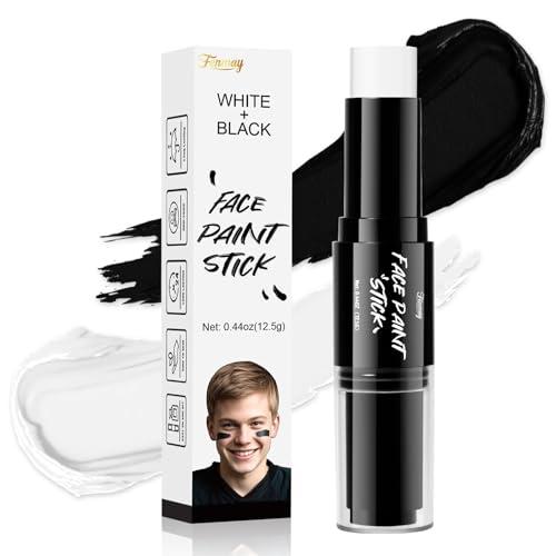 Dual-Ended Black& White Face Body Paint Stick- Cream-Blendable for Halloween, Sports (Football, Baseball, Softball), SFX, Cosplay| Non-Toxic Waterproof Eye Black for Adults& Kids : Arts, Crafts & Sewing