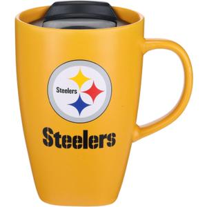 The Memory Company Officially Licensed NFL 15 oz Square Ceramic Mug - Team Logo Coffee Cup for Football Fans (Pittsburgh Steelers)