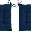 Seat Pads for Dining Chairs Set of 2, Comfortable Chair Cushions with Ties, 16 * 16" Navy Dinning Chair Cushions Pad Ideal for Kitchen Living Room Garden Office Patio