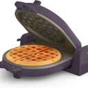 bella Flip-n-Store Waffle Maker, EverGoodTM Ceramic Nonstick Coating, Fits-anywhereTM Kitchenware, Power Indicator Light & Touch Handle, 7 Wide & 1" Deep Plates, 1000 Watt, Plum