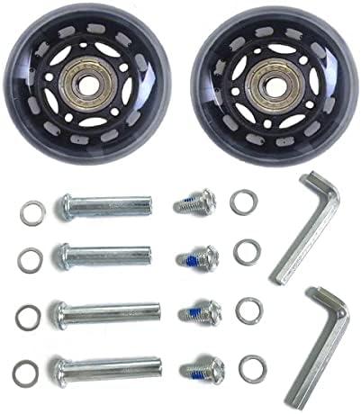 LOTOWELZON 2pcs Luggage Suitcase Replacement Wheels, 50/64/70/75/84/90mm Rubber Inline Roller Skate Wheels with 8mm(0.31") ABEC-7 608ZZ Bearings Repair Kits