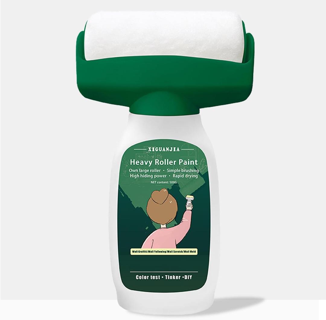 Portable Wall Paint Tool,Large Roller Brush Wall Repair Tool,Wall Repair Kit,Wall Roller Paint BrushSuitable for Repairing The Wall with Latex Paint,Water-Based(500g,White)