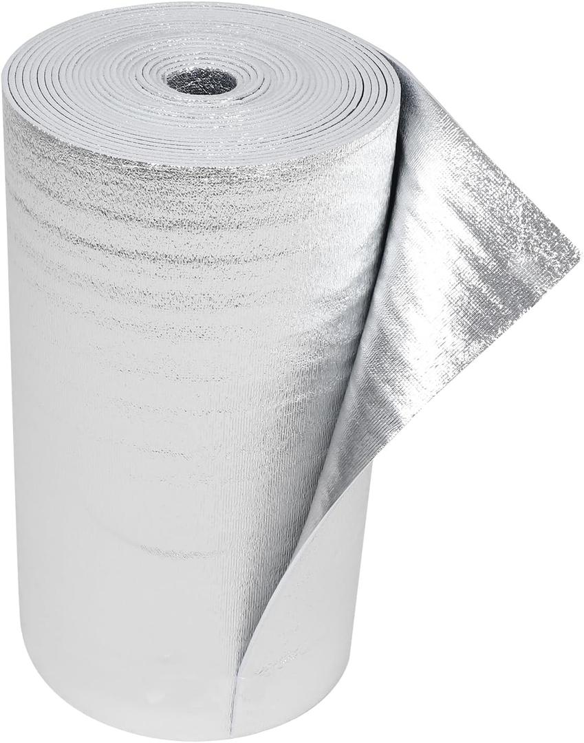 Reflective Insulation Roll 24x50FT Window Insulation for Summer Heat Foam Core Radiation Barrier Foil Faced Reflective