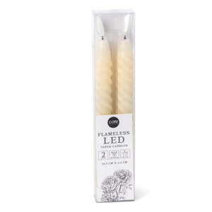 Core Taper LED Twisted Cream 2PK