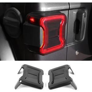 RAZPOY JL Tail Light Lamp Guard Cover Protector Exterior Decoration Accessories fit for Jeep Wrangler JL 2018-2025, Smoked Black (Fit for LED Version)