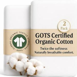 GOTS Organic Bedside Bassinet Sheets 33x20 and 35x19 for Baby Delight, Ronbei, Koola Baby Bond. Premium Weight Luxury Turkish Cotton - Rectangle Bassinet Sheets (Fits 3320 or 3519 Bassinet Pads, White + White)
