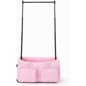 Rac n Roll Collapsible Rolling Dance Bag with Garment Rack (Clothes Rack), Foldable Competition Travel Duffel with Wheels for Dancers, Cheer, Pageant, Skating, Costume Storage, Pink
