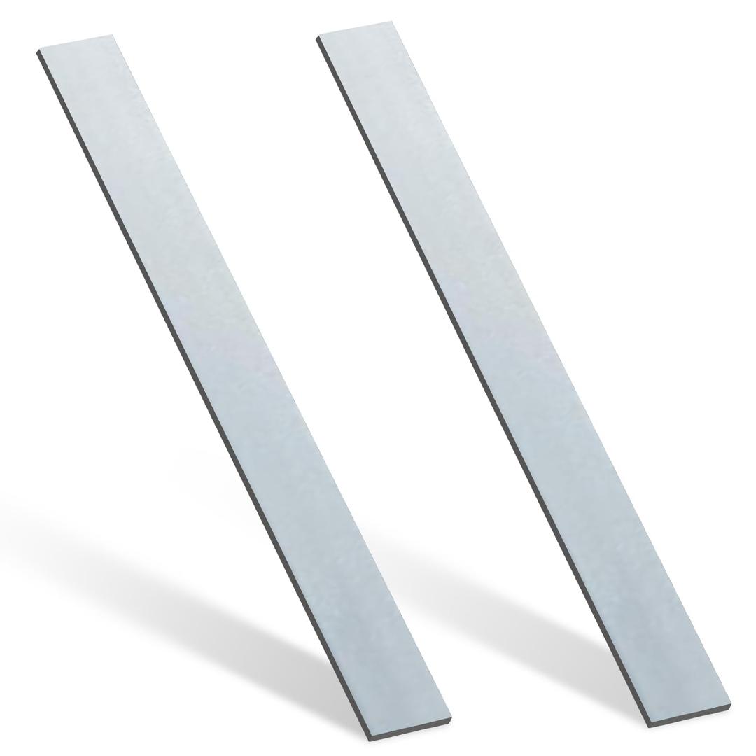 Yaocom 2 Pcs 304 Stainless Steel Flat Bar, 1/8" Thickness, 1" Width, 36" Length 2B Finishing Trim Strips Sheet for DIY Craft Making