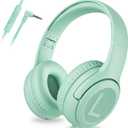 awatrue Kids Headphones for School Toddler Wired with Microphone Plug in Bulk Boys Headset Girls 3+ Year Old Green