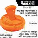 Klein Tools 55580 Stainless Steel Tumbler with Flip-top Lid, Insulated 20 oz. Tradesman's Double Wall Vacuum Mug, Slip-resistant Sleeve