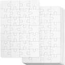 Blank Puzzle, Blank Jigsaw Puzzles to Draw on White Puzzles for DIY Projects(12 Pieces)