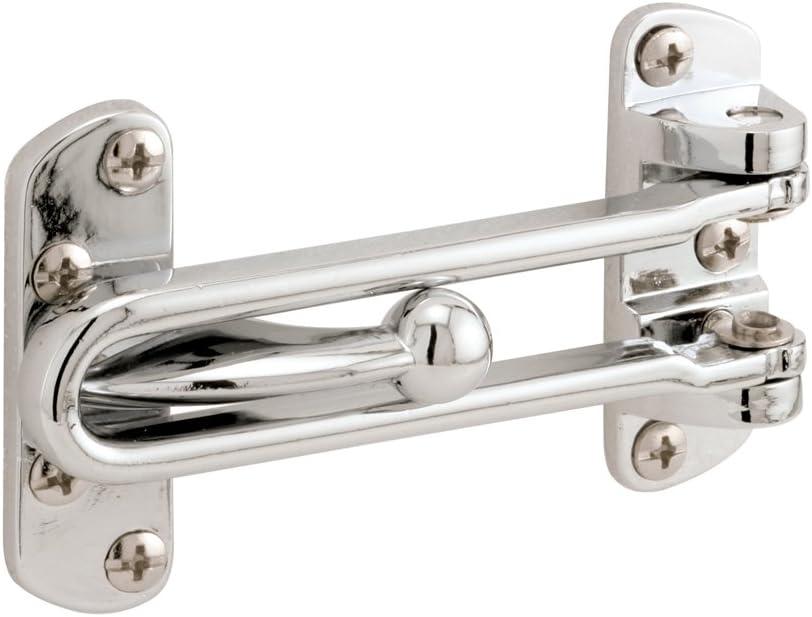 Prime-Line U 9900 Diecast Security Swing Bar Lock for Hinged Swing-In Doors, 3-7/8 Inch Bar Length by 2-1/2 Inch Height, Chrome, Set of 1 Prime-Line U 9900 Diecast Security Swing Bar Lock for Hinged Swing-In Doors, 3-7/8 Inch Bar Length by 2-1/2 Inch Height, Chrome, Set of 1