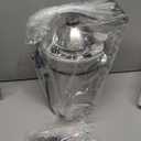 QCen Electric Citrus Juicer Squeezer, Electric Juicer for Orange, Lemon and Limes with Rubber Handle and Two Size Cones, Anti-Drip Spout, Easy to Clean and Use, BPA Free, Black/Stainless Steel (Silver)