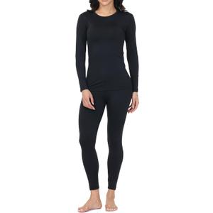 Blaosn Long Johns Thermal Underwear for Women Base Layer Petite/Regular/Tall Top Bottom Sets Cold Weather Winter (Large, Black)