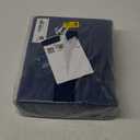 Bedsure 100% Washed Cotton Duvet Cover Queen Size - Navy Minimalist Cotton Duvet Cover Linen Like for All Seasons - GentleSoft Plain Simple Bedding, 3 Pieces (Navy, Queen, 90"x90")
