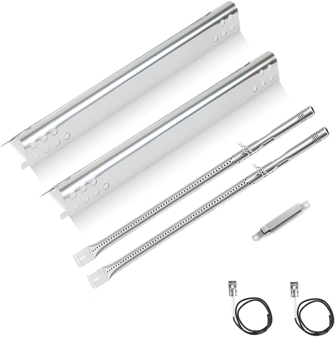 Grill Replacement Parts for Charbroil Performance 2 burner 463625217 463673517 463673519 463625219 300 Cabinet Liquid Propane, G470-5200-W1 Burner, G470-0004-W1 Heat Plate, Carryover Tubes, Igniters