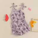 YINGISFITM Toddler Baby Girl Clothes Bowknot Sleeveless Halter Overalls Shorts One Piece Romper Jumpsuit Summer Outfit (2-3T, Purple)