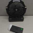 3-in-1 Camping Fan - 36000mAh Detachable Portable Fan Rechargeable with Light & Hook, Battery Powered Fans for Outdoor, Indoor, Tent, Fishing, Travel, Hurricane, Summer Gifts for Men - Black