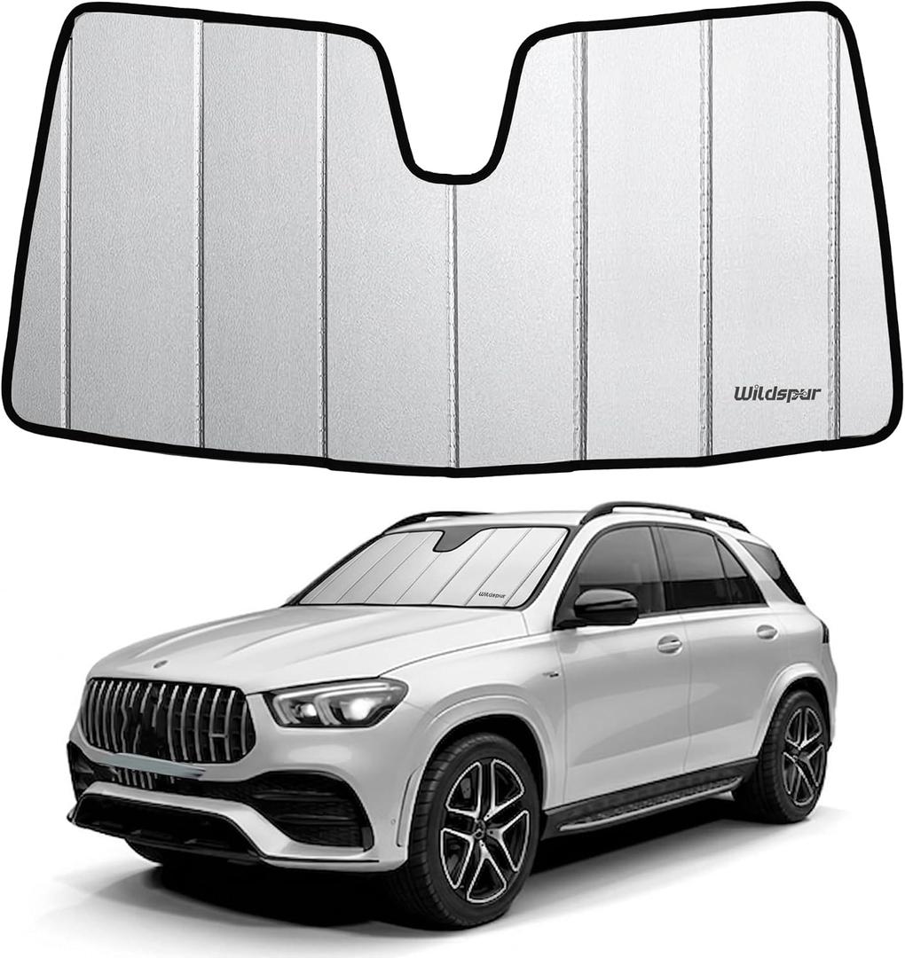 Custom Fit 2020-2026 GLE Windshield Sun Shade for Mercedes-Benz GLE/GLS SUV 2020 2021 2022 2023 2024 2025 2026 - Upgraded 6-Layer with Triple Laminate Core Front Window Shade with Storage Bag