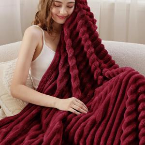Bedsure Deep Red Fleece Blanket for Couch - GentleSoft Cozy Soft Blankets for Women, Cute Small Throws for Girls, 50x70 Inches