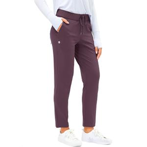 G Gradual Women's Pants with Deep Pockets 7/ 8 Stretch Sweatpants for Women Athletic, Golf, Lounge, Work (Wine Red, 3X-Large)