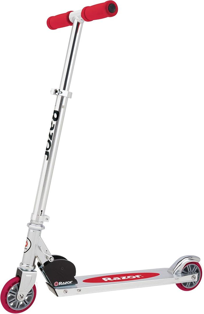 Razor A Kick Scooter for Kids - Lightweight, Foldable, Aluminum Frame, and Adjustable Handlebars (Red)