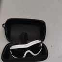 Dog Goggles Small Breed Dog Sunglasses with Adjustable for UV Protection Eyewear Doggy Doggie Puppy Glasses Anti-Fog Wind Dust Snowproof (White Frame Black Lens)