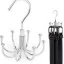 ZEDODIER Belt Hanger, 2 Pack Rotatable Belt Rack Closet Accessories Organizer, Maximum 24 Storage Capacity, Hanging Holder Storage Hook for Belt, Bra, Tank Top, Tie, Scarf, Purse, Silver