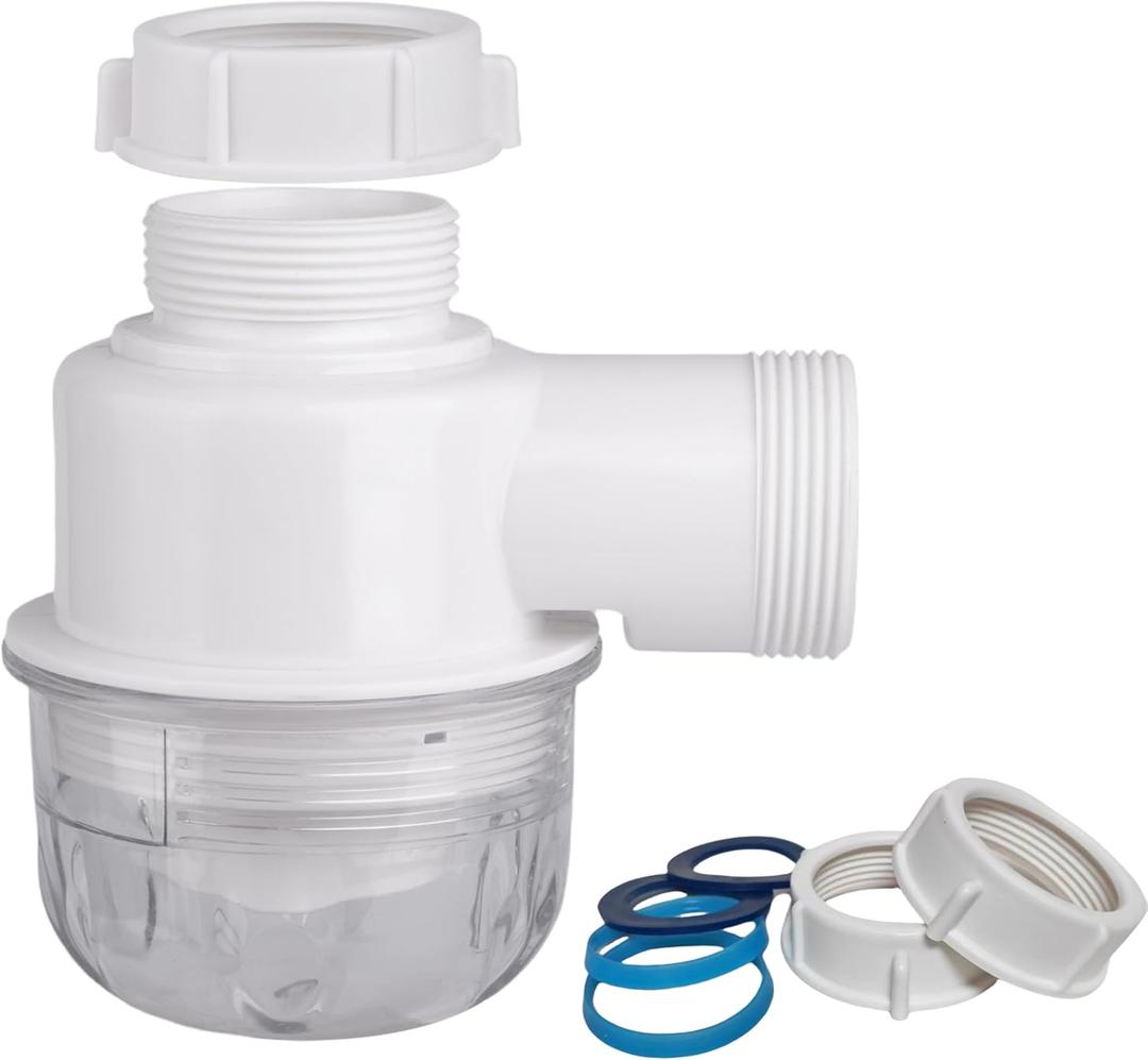 1-1/2"1-1/2" Clear Removable Bottle Trap, P-Trap Replacement, Easy Cleaning, for Kitchen, Bathroom & Garbage Disposal Sink Drain (White-Male)