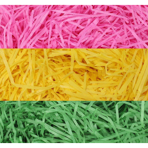 JOYIN Easter Grass Crinkle Cut Recyclable Paper Shred Filler(Pink, Yellow and Green) for Gift Wrapping, Wedding Birthday Craft Boxes Bags Filling, Party Decoration, Basket Grass Stuffers 280g (10 oz)