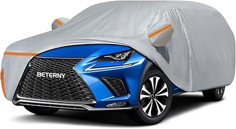 Car Cover for 20142026 Lexus NX/NX250/NX300/NX350, Waterproof Customfit All Weather Sun Rain UV Dust Snow Protection Outdoor NX350 Full Car Cover with Door Zipper and Cotton LiningGray