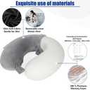 SAIREIDER Travel Pillows for Sleeping Airplane 100% Pure Memory Foam Neck Pillow for Airplanes Washable Cover(Grey)