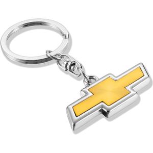 2 x YUIQIEUY Car Logo Key Chainring 3D Chrome Metal Alloy Keychain Fit Car Accessories