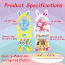 Easter Face Yard Signs with H-Stakes, Large Easter Bunny & Chick Outdoor Lawn Decorations for Yard Photography Egg Hunt Sign Waterproof Photo Props