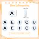 HUAAPLEVLA 50 Pcs Silicone Vowel Letter Beads for Bracelets Flat Round Silicone Alphabet Beads for Keychains Pens Lanyards DIY Crafts Jewelry Making (Horizontal Hole Vowel Letters)