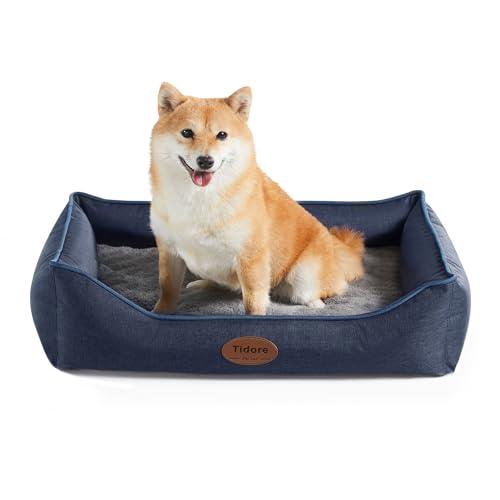 Amazon.com : Tidore Orthopedic Dog Beds for Medium Dogs, Durable Egg Crate Foam Sofa Dog Bed wit Washable Removable Cover,Waterproof Lining,Pet Bed for Large Dogs (Navy Blue, 26.4" L x 21.7" W x 6.2" Th) : Pet Supplies