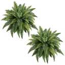 Fake Ferns - 2 Packs Artificial Ferns for Outdoors & Indoors, Lifelike 36in Faux Boston Fern with Eucalyptus Stems Centered for Porch Planters Home Office Hotel Garden, UV Resistant, Potted or Hanging