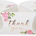 Sparkle and Bash 100pcs Floral Pillow Boxes, 5" x 3.5" Thank You Treat Box for Wedding Party Favors, Candy, Small Gifts (['Rose Gold'])